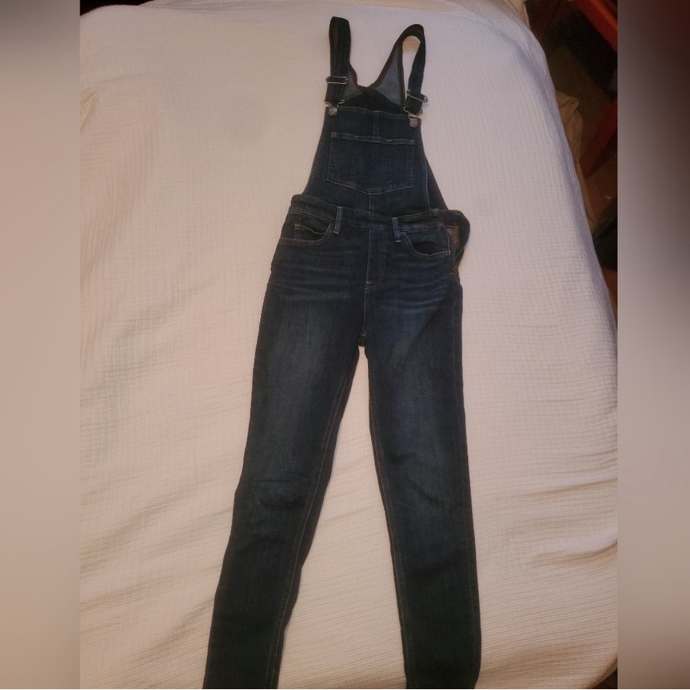Levi's blue denim overalls with side zipper